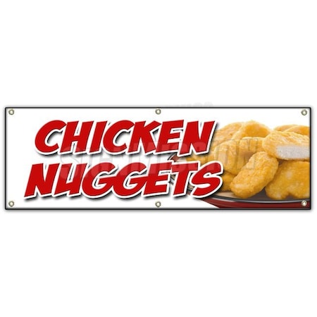 Signmission CHICKEN NUGGETS BANNER SIGN fried nuggets fingers tenders food white B-72 Chicken Nuggets